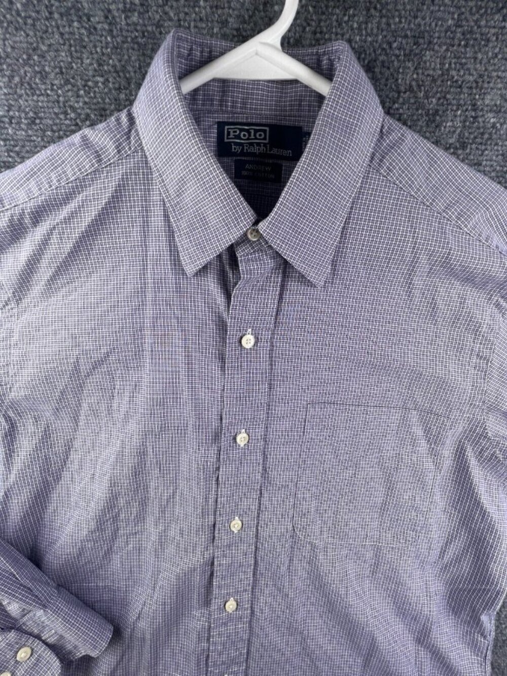 Polo Ralph Lauren Andrew Men’s Long Sleeve Button Up Shirt 15.5 32/33 Purple